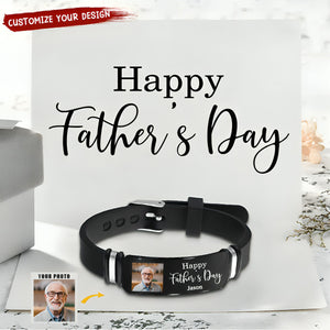 Custom Photo Best Mom Dad Ever - Gift For Family, Siblings, Friends - Personalized Engraved Bracelet