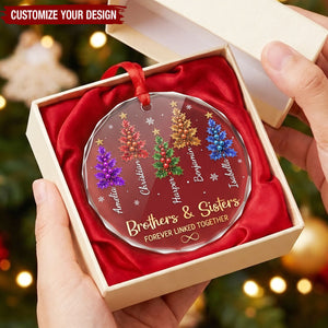 Custom Circle Glass Ornament - Personalized Christmas Birthday Gifts - United In Pure Love