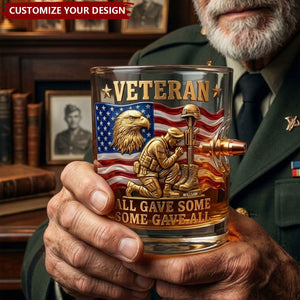 Honor Veteran Bullet Glass - Personalized Gifts For Veterans