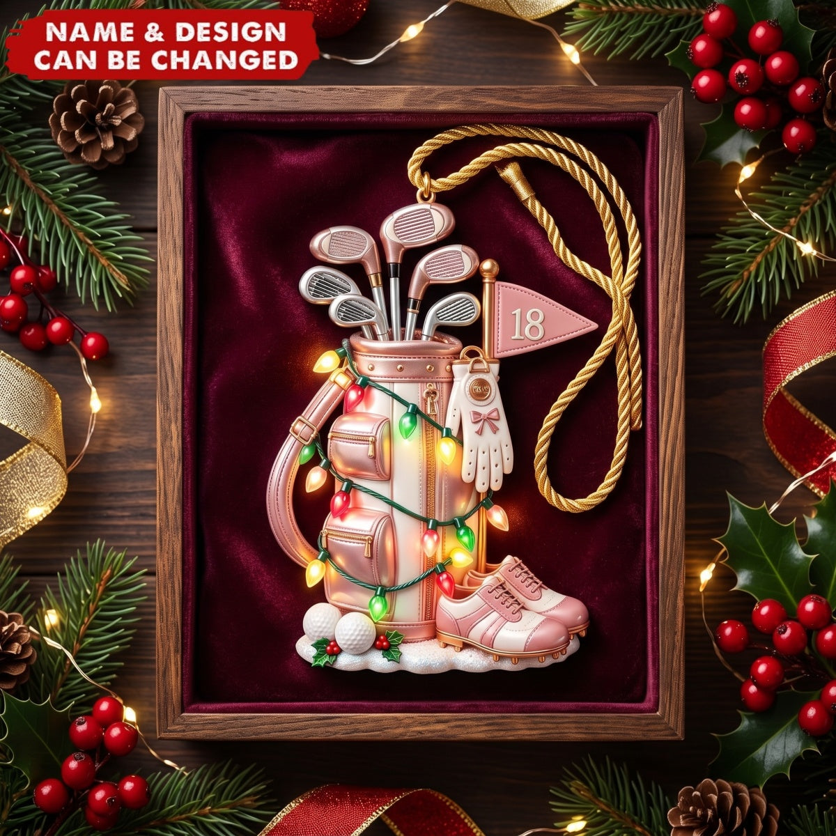 Golf Bag - Personalized Acrylic Ornament, Gift For Golfer