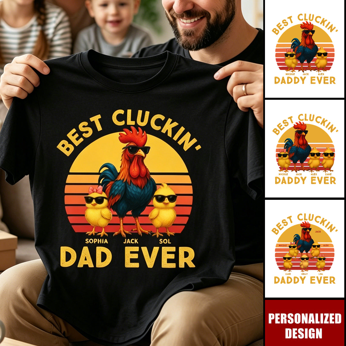 Best Cluckin' Dad Ever - Funny Father's Day Gifts - Personalized Shirt