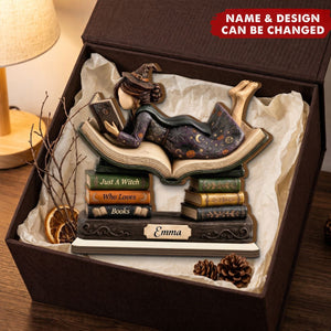 Just A Witch Who Loves Books - Personalized 2-Layer Wood Plaque