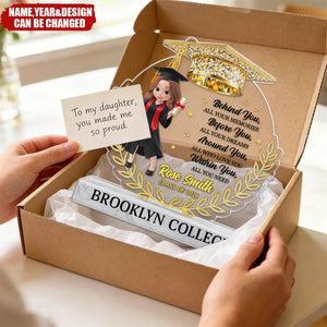The Journey Begins Here - Personalized Acrylic Block Plaque, Gift for Graduation