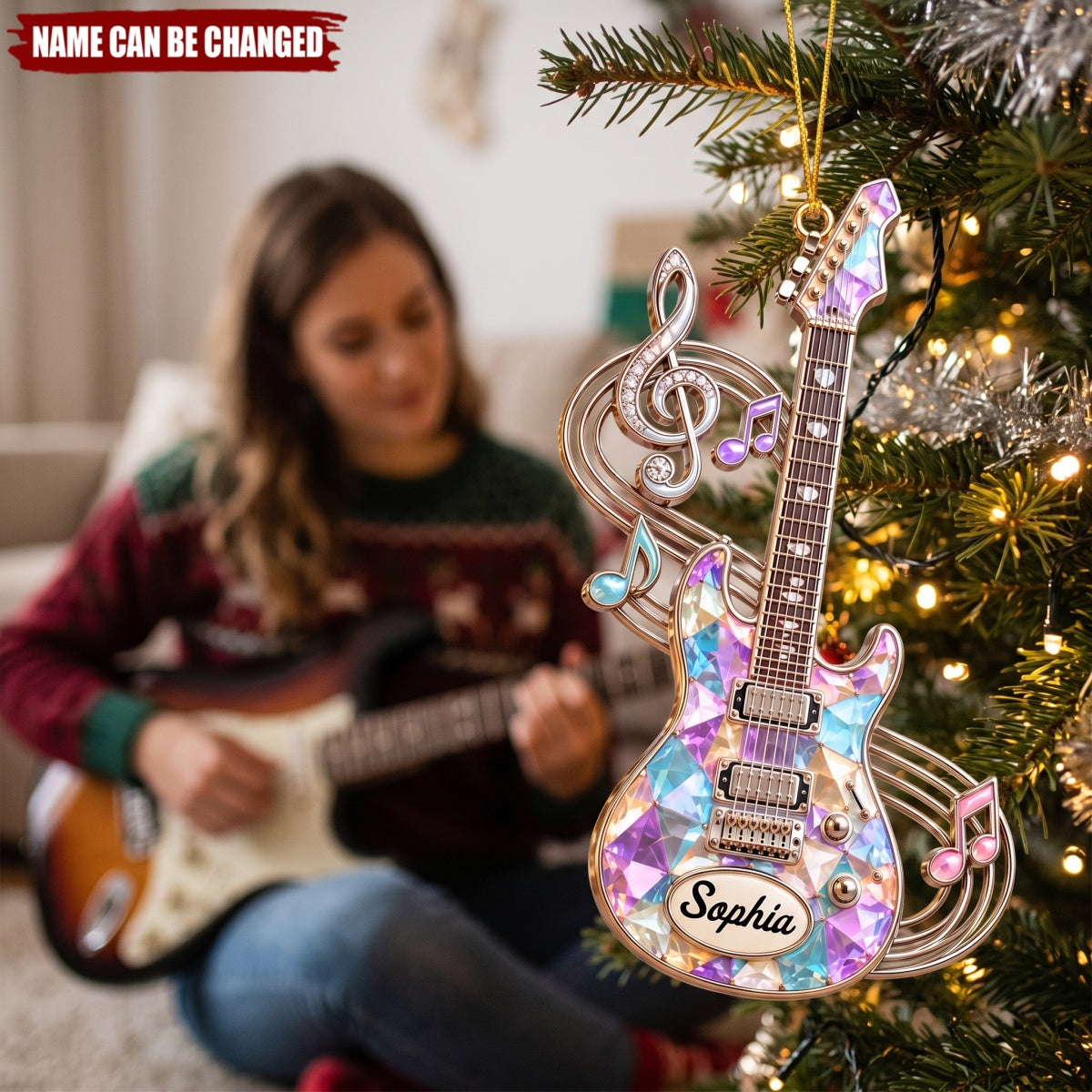 Born to Play Guitar – Personalized Acrylic Custom Shape Ornament