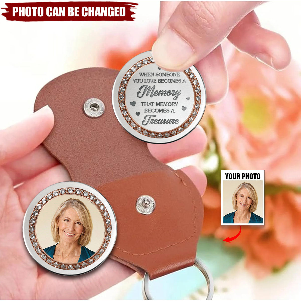 Personalized Pocket Hug Keychain for Gifts & Memorial Use