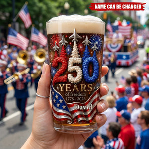 Independence Anniversary - Personalized Beer Glass