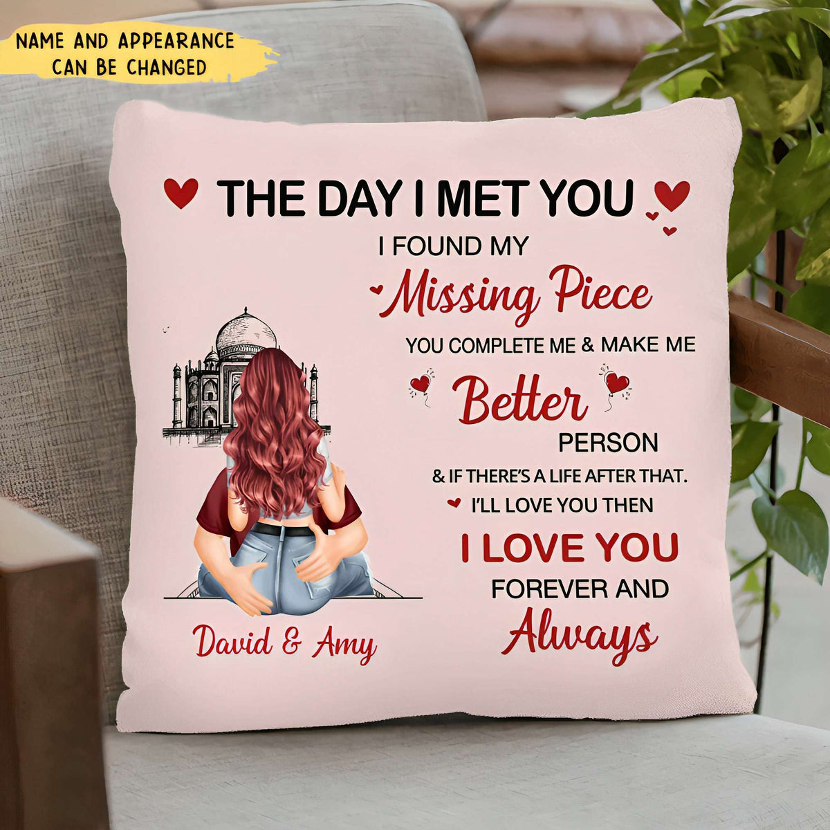 The Day I Met You I Found My Missing Piece You Complete Me - Personalized Gifts Pillow For Him Her