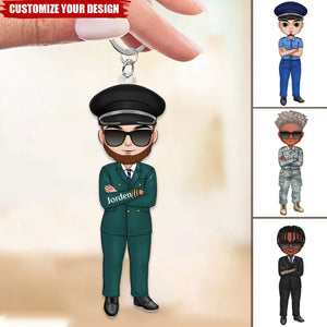 Pilot Man Personalized Acrylic Keychain, Gift For Pilot