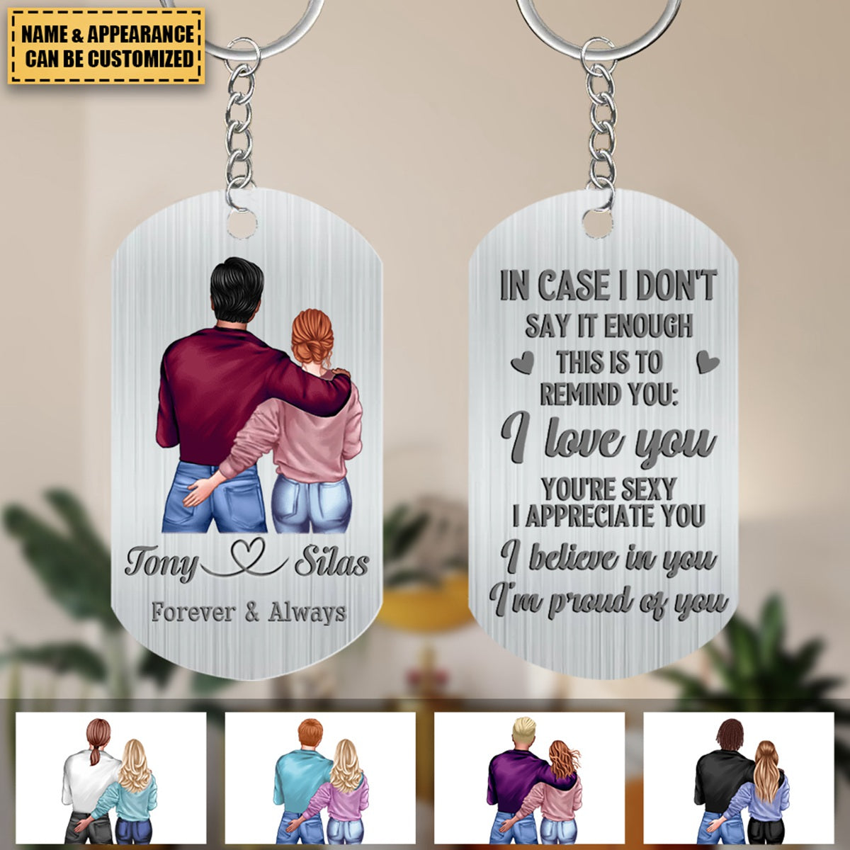 In Case I Don't Say It Enough - Personalized Stainless Steel Keychain, Valentine's Day Gift For Couple