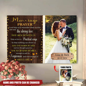 Custom Photo Marriage Prayer Personalized Poster Gifts For Couple