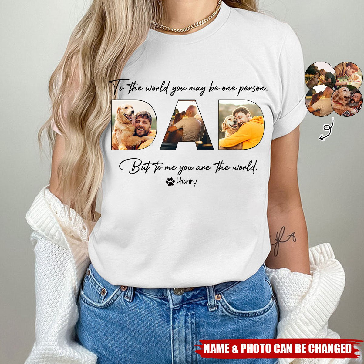 Upload Photo Happy Father's Day, Dog T-shirt