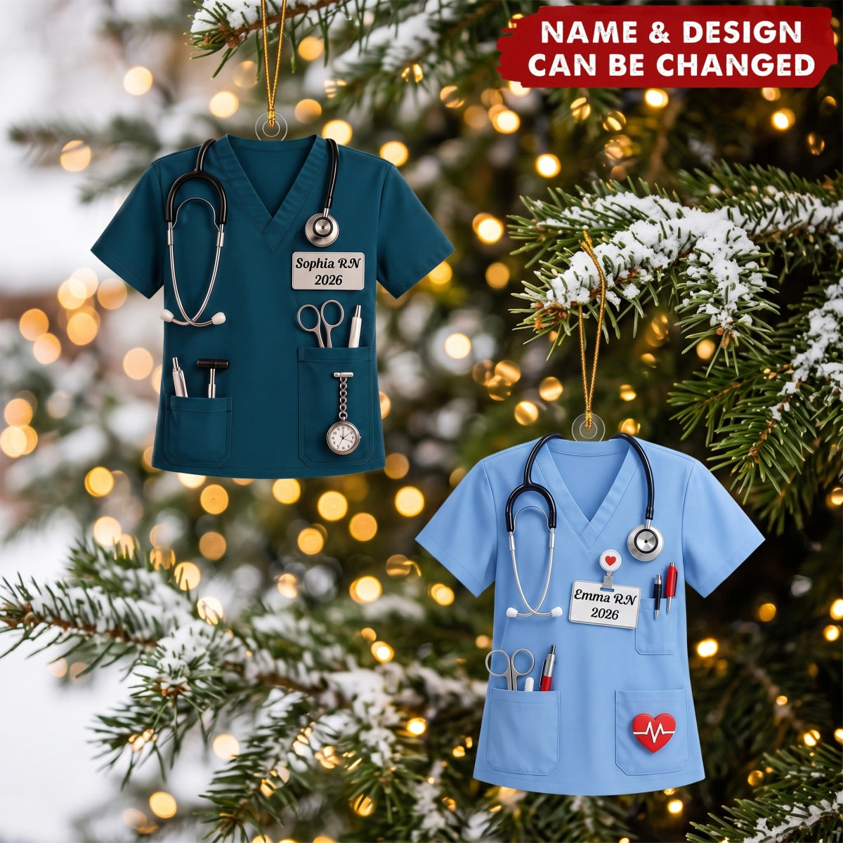 Nurse Scrubs – Personalized Acrylic Keychain