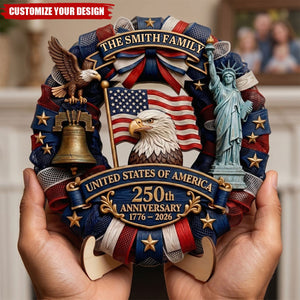 1776-2026 Eagle Liberty Bell - United States 250th Anniversary USA Patriotic Home Wooden Decor