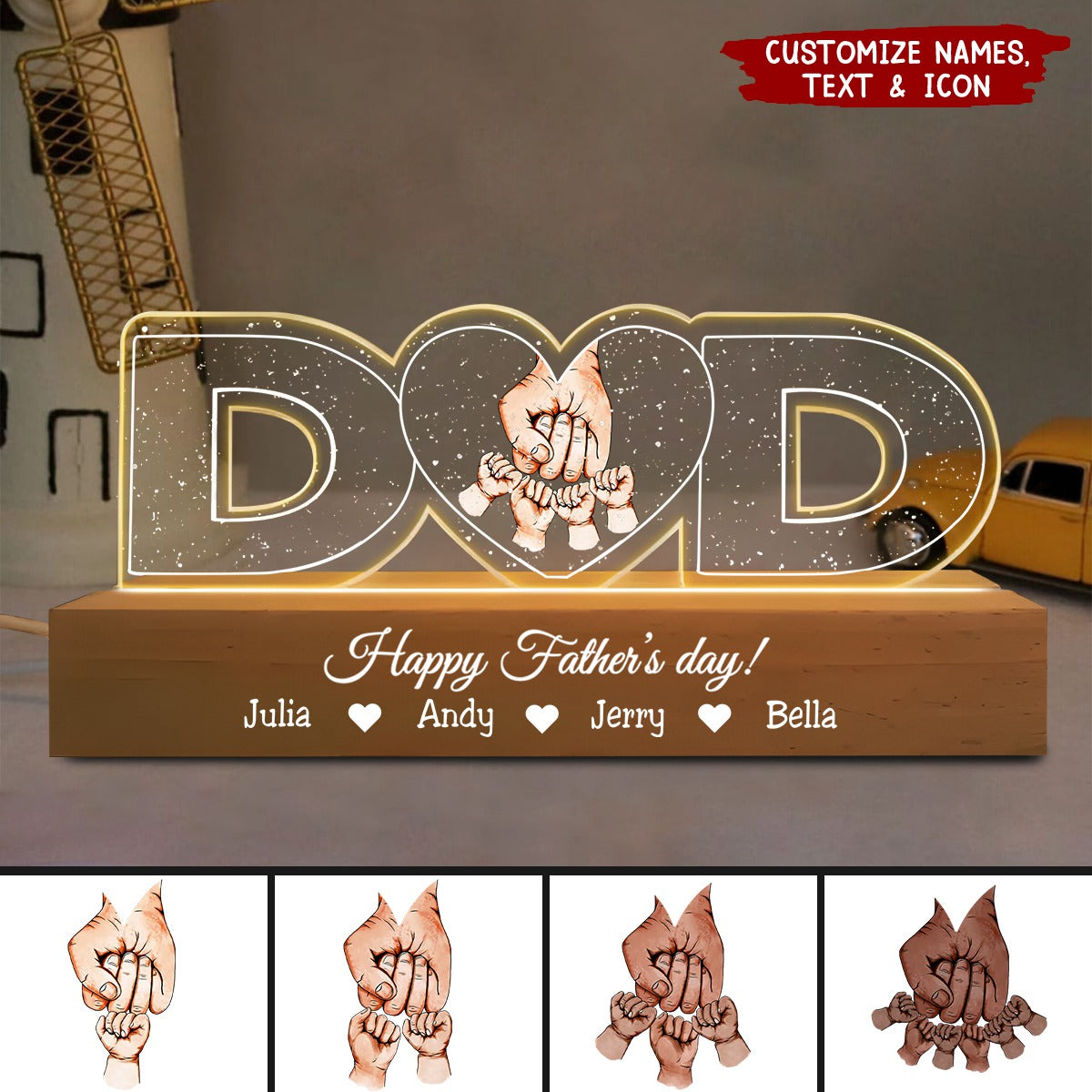 Everything We Are Because Of You - Personalized Name Night Light