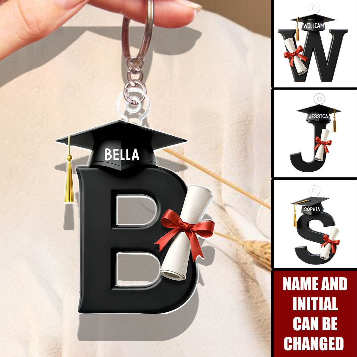 Graduation Alphabet With Name - Personalized Acrylic Keychain