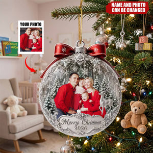 Sparkling Joy To Our Little Family - Personalized Christmas Acrylic Ornament