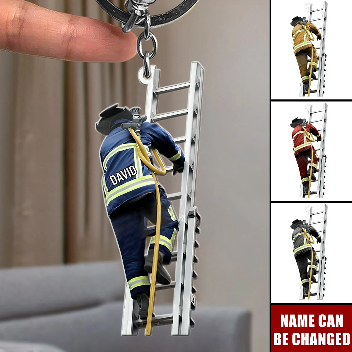 Firefighter Keychain Personalized Acrylic Keepsake For Firefighters