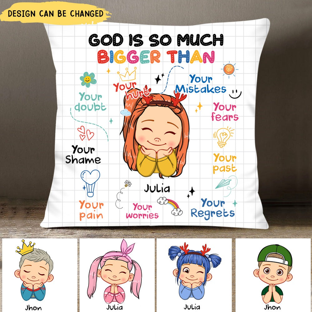 Gift For Granddaughter Grandson Daughter Son Christian God Is So Much Bigger Pillow