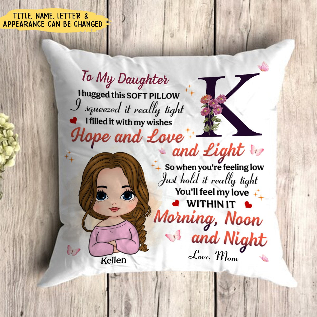 I Squeezed It Really Tight Personalized Pillow - Gift For Granddaughter Daughter
