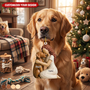 Custom Wood Ornament - Personalized Pet Christmas Memorial Sympathy Gifts For Dogs