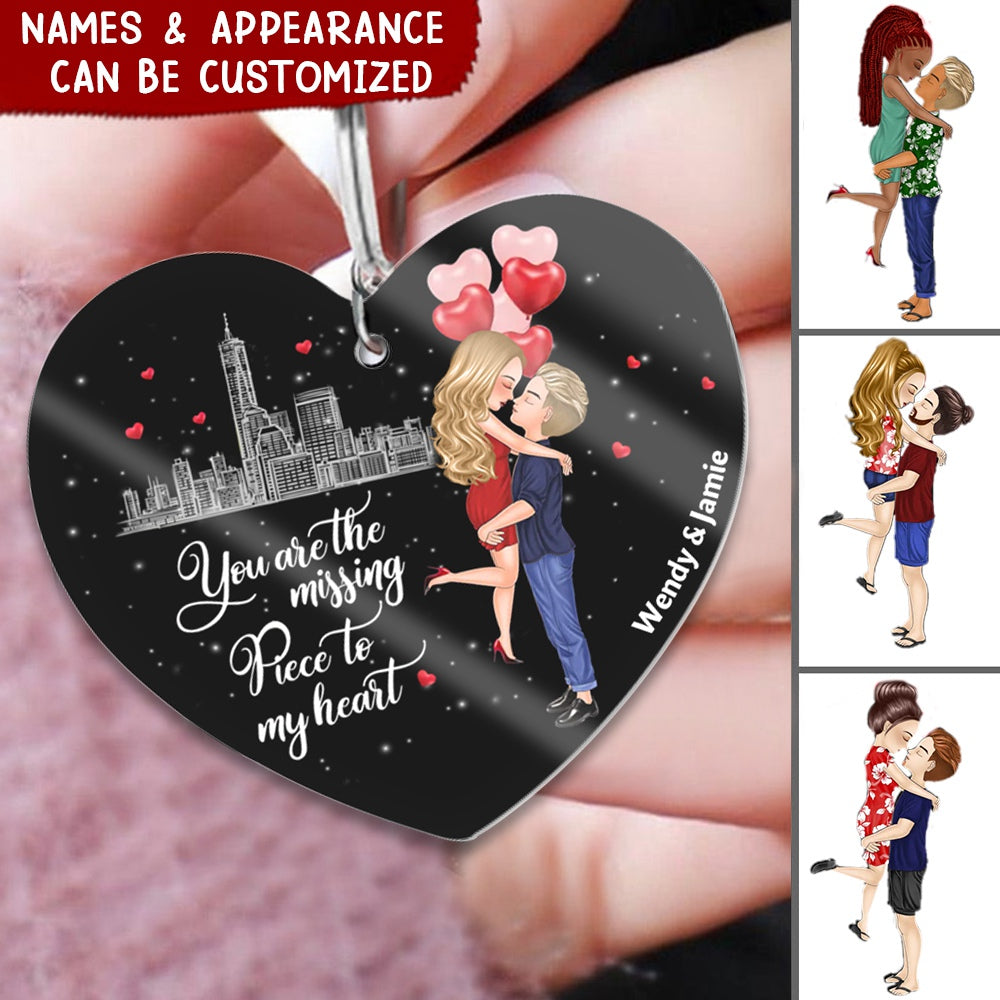 You Are The Missing Piece To My Heart - Personalized Couple Acrylic Keychain - Gift Idea For Couple