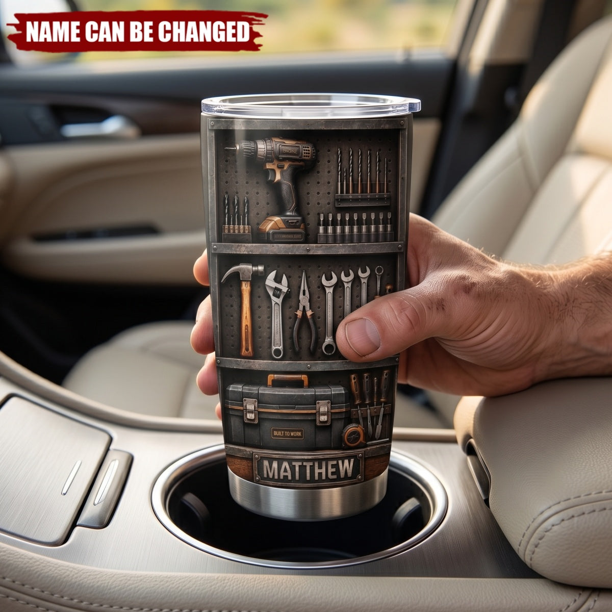 Hard Work Never Stops - Personalized Handyman Tumbler