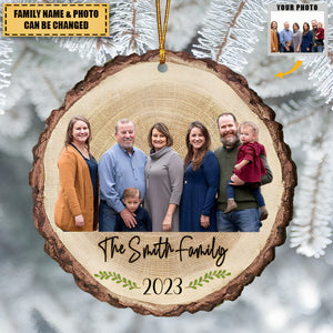 Family Christmas - Personalized Wooden Photo Ornament