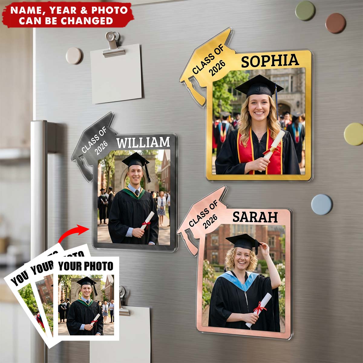 Custom Photo Graduation Keepsake - Personalized Acrylic Fridge Magnet