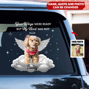 You Let Paw Prints on My Heart - Personalized Pet Memorial Photo Car Window Decal Sticker
