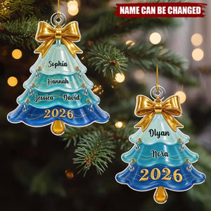 Family Christmas Tree - Personalized Acrylic Custom Shape Ornament