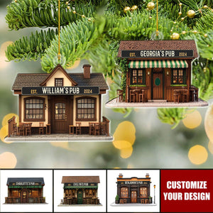 Custom Name Pub Flat Ornament - Personalized Acrylic Christmas Ornament
