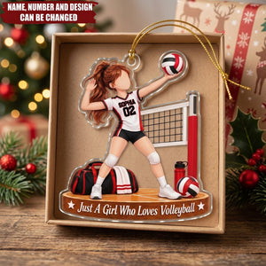 Just A Girl Who Loves Volleyball – Personalized Acrylic Custom Shape Ornament