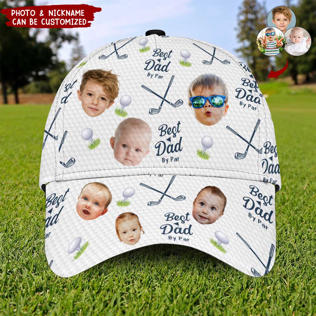 Best Dad By Par Photo Personalized Classic Cap