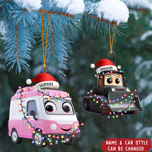 Cute Cartoon Vehicles - Personalized Acrylic Ornament