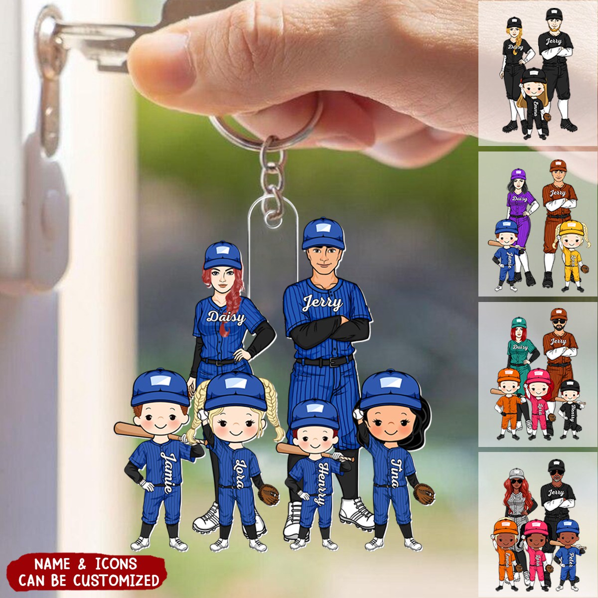 Baseball Family Personalized Acrylic Keychain