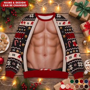 Personalized Ugly Christmas Couple Sweatshirt - Gift For Husband & Wife