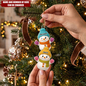 Stacked Snowmen - Personalized Acrylic Custom Shape Ornament