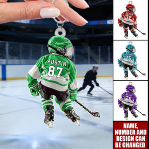 Hockey Player - Personalized Acrylic Keychain