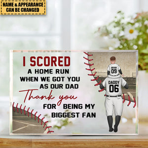 I Scored A Home Run - Personalized Rectangle Acrylic Plaque