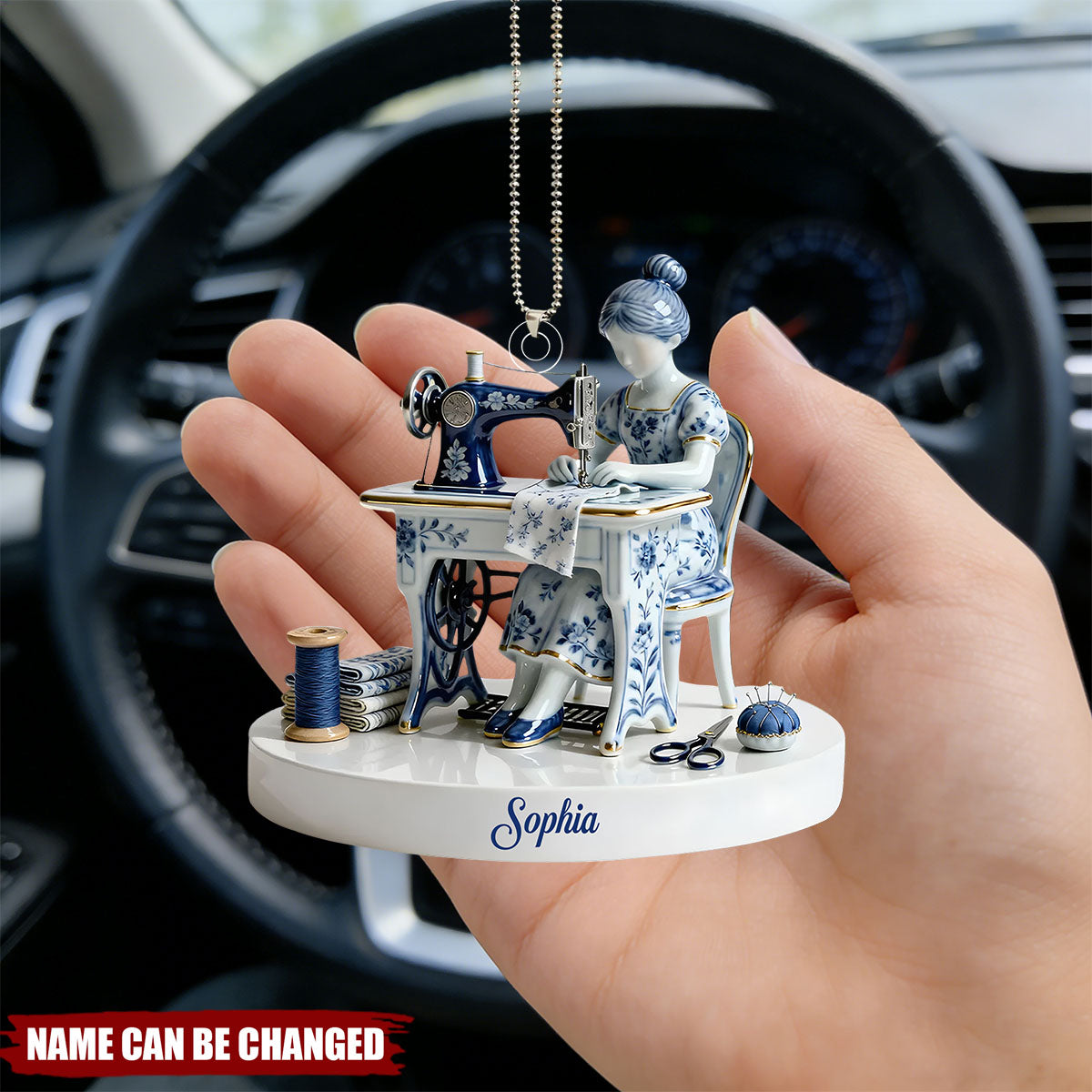 Love Sewing - Personalized Car Acrylic Hanging Ornament