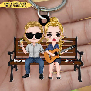Custom Personalized Guitar Acrylic Keychain - Gift Idea For Family For Couples, Guitar Lovers