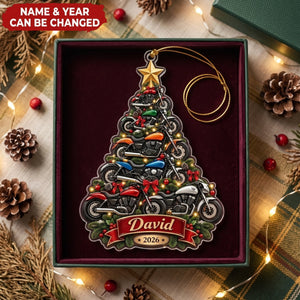 Motorcycle Tree – Personalized Acrylic Custom Shape Ornament, Gift for Biker