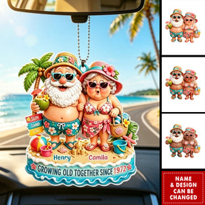 Growing Old Together, Personalized Custom Car Hanger, Gift For Couples