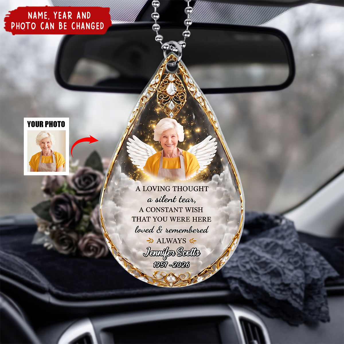 A Constant Wish That You Were Here - Personalized Acrylic Car Ornament