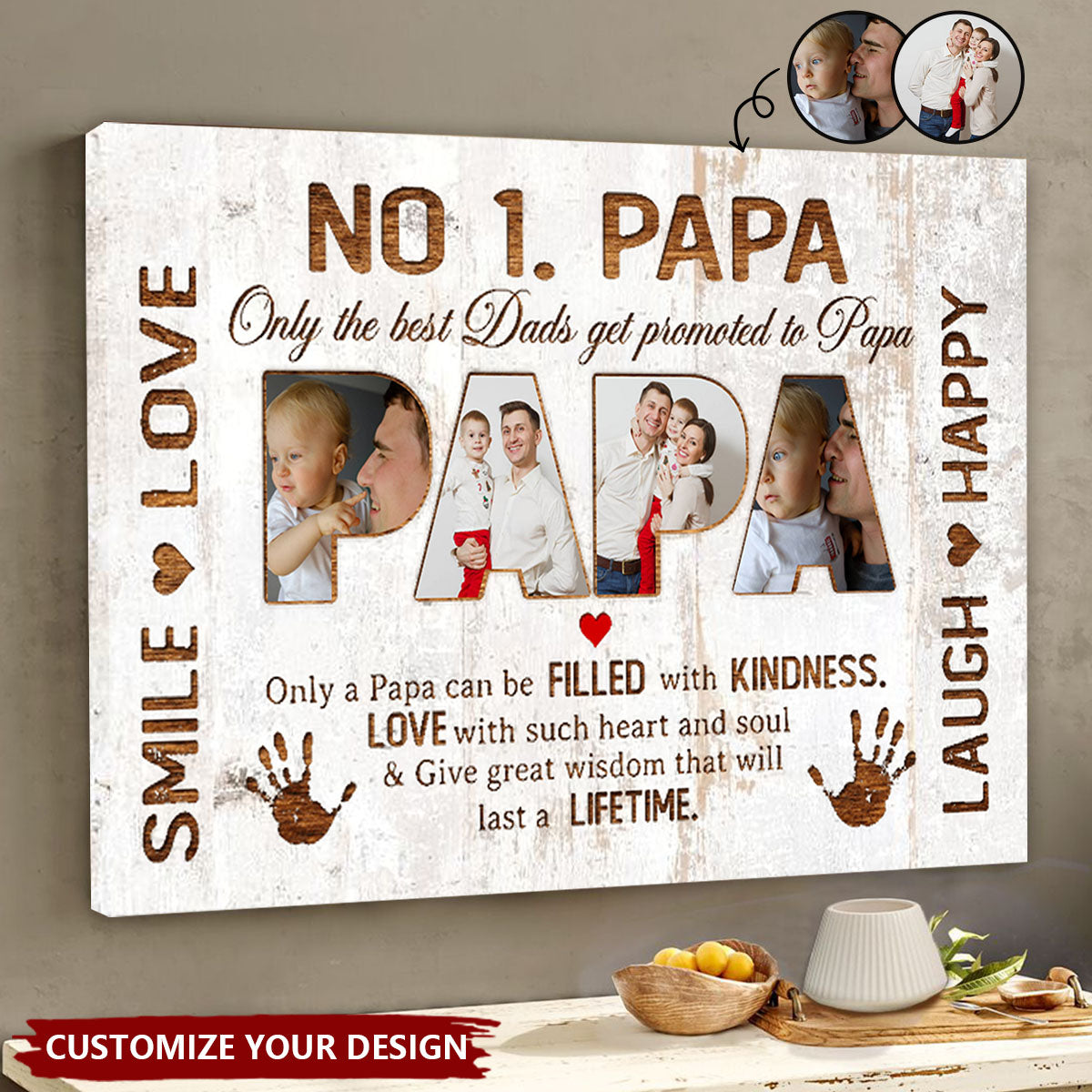 Custom Photo No 1. Papa Only The Best Dads Get Promoted To Papa Poster