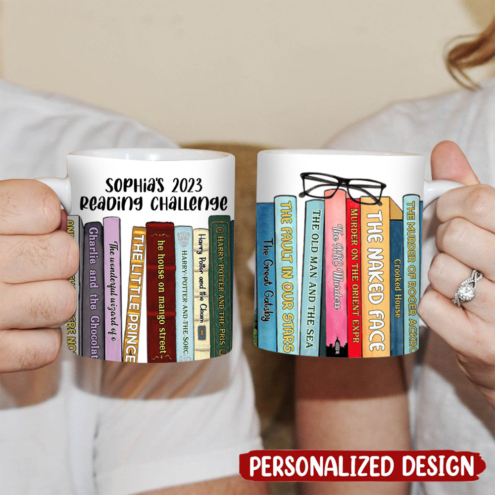 Book Lover Reading Challenge, Personalized Coffee Mug, Gift For Bookworms
