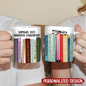 Book Lover Reading Challenge, Personalized Coffee Mug, Gift For Bookworms