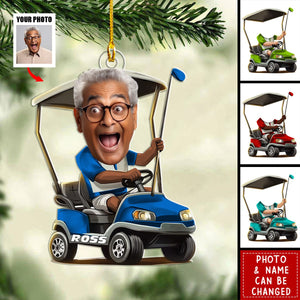 Personalized Golfer Ornament, Face Photo Ornament, Golf Lover Gift