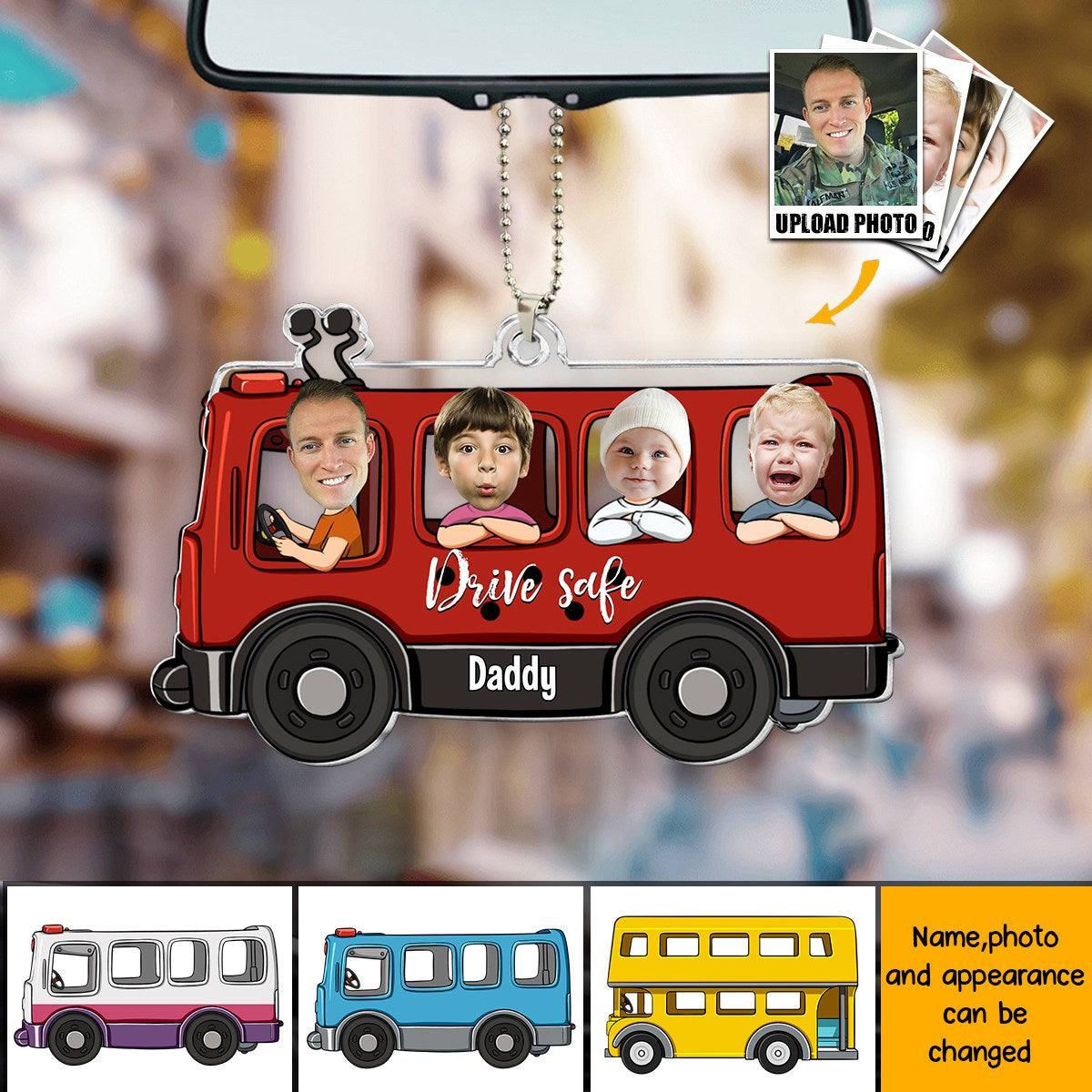 Drive Safe Mommy - Personalized Car Photo Ornament