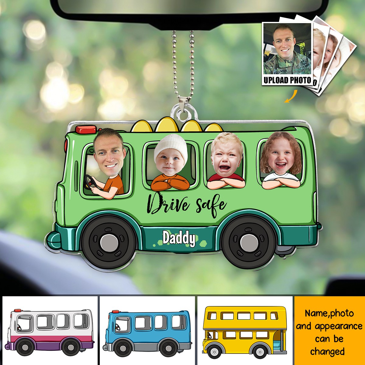 Drive Safe Mommy - Personalized Car Photo Ornament